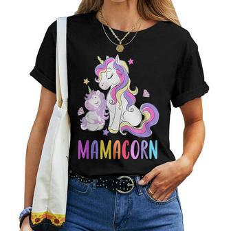Cute Mamacorn Unicorn 2021 Rainbow Colors Women T-shirt - Seseable