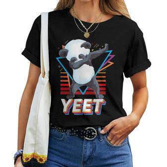 Cute Panda Dab Dance Dabbing Panda Bear Retro Yeet Women T-shirt | Mazezy
