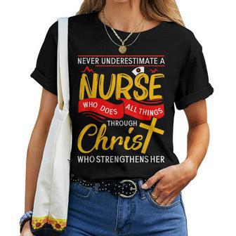 Cute Never Underestimate A Nurse Who Does All Things Women T-shirt | Mazezy