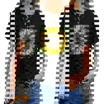 Cute Yellow Sunflower Sunshine Floral Watercolor Positivity Women T-shirt | Mazezy