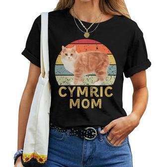 Cymric Cat Mom Retro Vintage Cats Lovers & Owners Women T-shirt | Mazezy