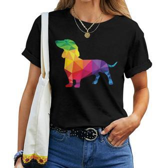 Dachshund Gay Pride Lgbt Rainbow Flag Dog Lovers Lgbtq Women T-shirt | Mazezy