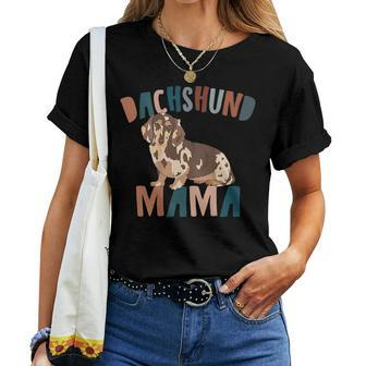 Dachshund Mama Boho Dapple Dachshund Doxie Mom Women T-shirt | Mazezy