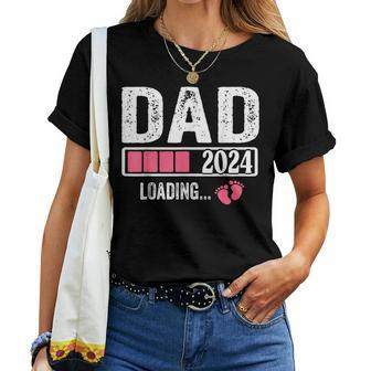 Dad 2024 Loading It's A Girl Baby Pregnancy Announcement Women T-shirt - Seseable