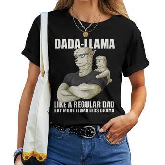 Dada Llama More Llama Less Drama With Alpaca Son Fathers Day Women T-shirt - Thegiftio UK
