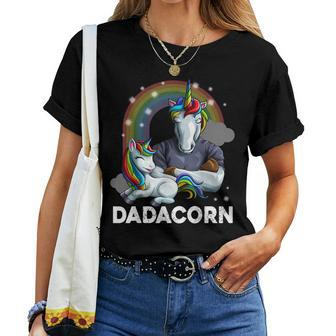 Dadacorn Dad Muscle Unicorn Dad Daughter Fathers Day For Dad Women T-shirt | Mazezy