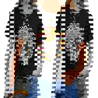 Dairy Cow Heifer Mom Farming Serape Leopard Sunflower Women T-shirt | Mazezy