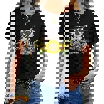 Dairy Cow Sunflower Dairy Cow Lover Women T-shirt | Mazezy