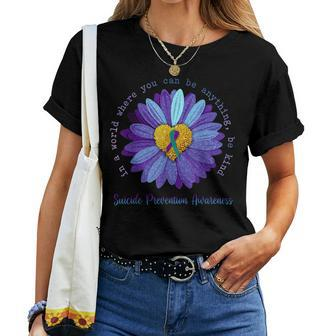 Daisy Be Kind Suicide Prevention Awareness Teal And Purple Women T-shirt | Mazezy