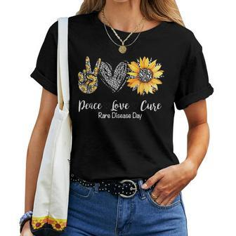 Daisy Peace Love Cure Rare Disease Day Women T-shirt | Mazezy CA