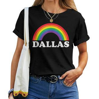 Dallas Rainbow Lgbtq Gay Pride Lesbians Queer Women T-shirt Crewneck | Mazezy DE