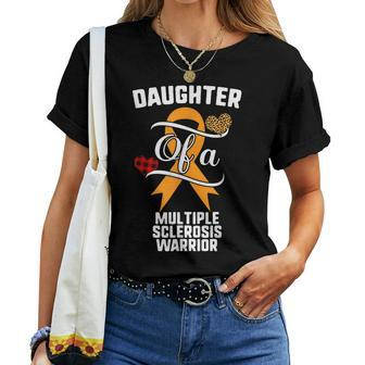 Daughter Multiple Sclerosis Awareness Leopard Buffalo Plaid Women T-shirt | Mazezy CA