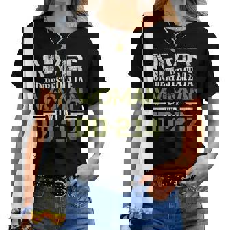 Dd214 Never Underestimate A Woman With Dd214 Veteran Women T-shirt | Mazezy