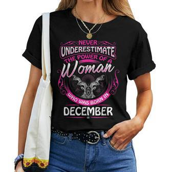 December Capricorn Woman Zodiac Birthday Never Underestimate Women T-shirt - Thegiftio UK