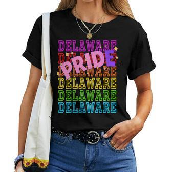 Delaware Pride Rainbow Lgbtq Pride Support Women T-shirt | Mazezy