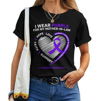 Dementia Mother In Law Purple Mom Alzheimers Awareness Women T-shirt | Mazezy
