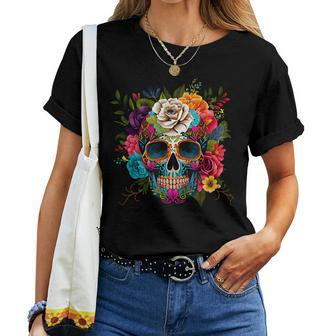 Dia De Los Muertos Costume Day Of Dead Sugar Skull Women T-shirt - Seseable