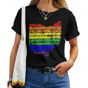 Distressed Ohio Lgbt Rainbow Gay Pride For Men Women Women T-shirt | Mazezy