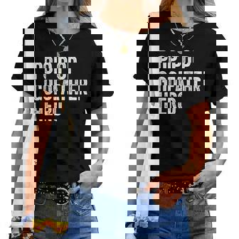 Distressed Pop Pop Godfather Hero Apparel Grandpa Dad Women T-shirt | Mazezy