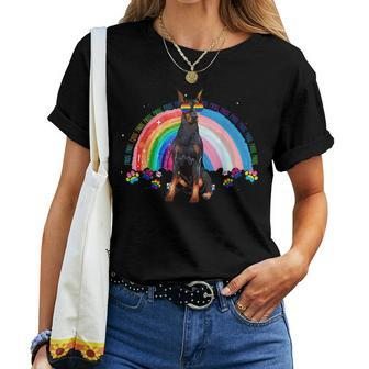 Doberman Gay Pride Lgbt Rainbow Flag Sunglasses Lgbtq Women T-shirt | Mazezy
