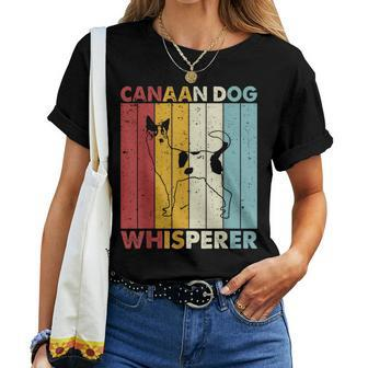 Dog Dad Mom Whisperer Vintage Canaan Dog Women T-shirt Crewneck | Mazezy