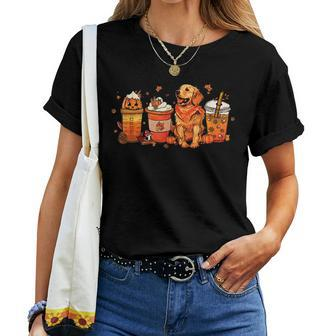 Dog Lover Fall Coffee Pumpkin Spice Latte Iced Autumn For Coffee Lovers Women T-shirt | Mazezy