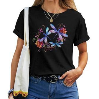 Dragonfly For Women Chakra Color Flower Dragonflies Women T-shirt | Mazezy UK