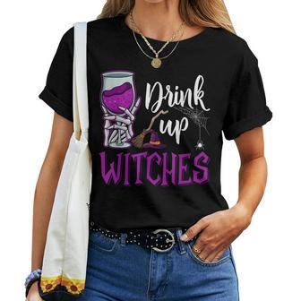 Drink Up Witches Wine Lover Drinking Halloween Costume Women T-shirt - Seseable
