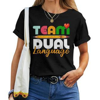 Dual Language Teachers Back To School Squad Women T-shirt - Seseable