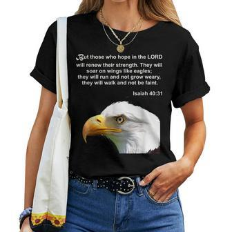 Eagle Bible Verse Isaiah 40 31 Christian Women T-shirt | Mazezy