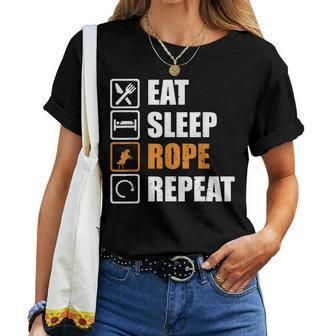 Eat Sleep Rope Repeat Rodeo Clown Cowboy Cowgirl Women T-shirt | Mazezy