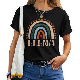 Elena Name Personalized Rainbow Elena Women T-shirt | Mazezy UK