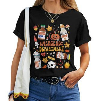 Emergency Department Er Nurse Halloween Spooky Season Women T-shirt - Monsterry