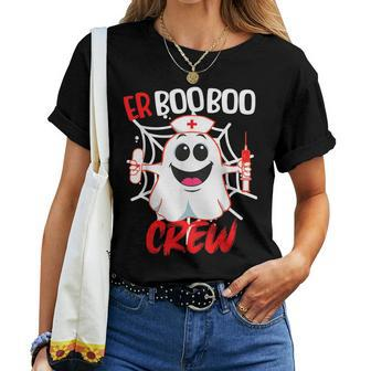 Er Boo Boo Crew Cute Ghost Nurse Halloween Costume Nursing Women T-shirt - Monsterry