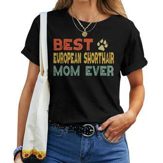 European Shorthair Cat Mom Owner Breeder Lover Kitten Women T-shirt | Mazezy