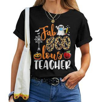 Fab Boo Lous Teacher Boo Ghost Halloween Horror Ghost Halloween Women T-shirt | Mazezy