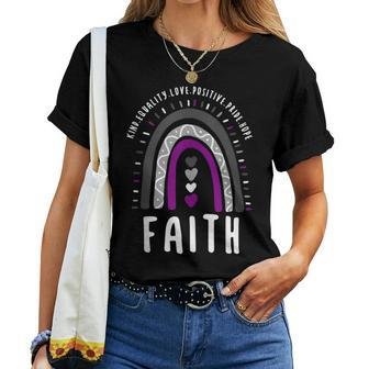 Faith Ace Pride Boho Rainbow Faith Women T-shirt | Mazezy