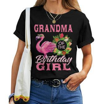 Family Flamingo Matching - Grandma Of The Birthday Girl Women T-shirt | Mazezy