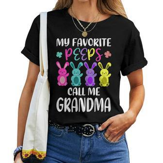 My Favorite Peeps Call Me Grandma Gamma Easter Bunny Women T-shirt | Mazezy