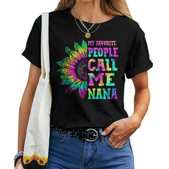 My Favorite People Call Me Nana Sunflower Tie Dye Mother Day Women T-shirt