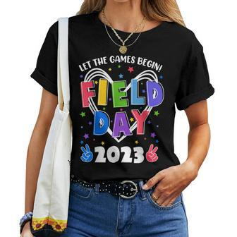 Field Day 2023 Let The Games Begin Teacher Students Women T-shirt | Mazezy