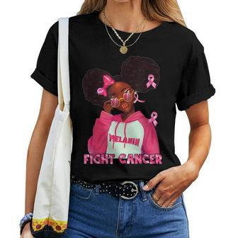 Fight Cancer African Black Girl Breast Cancer Warrior Women T-shirt | Mazezy