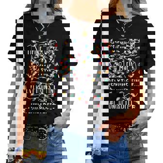 Im Fine Everything Is Fine Christmas Lights Lunch Lady Life Women T-shirt | Mazezy