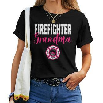 Firefighter Grandma For Support Of Fireman Woman Women T-shirt | Mazezy
