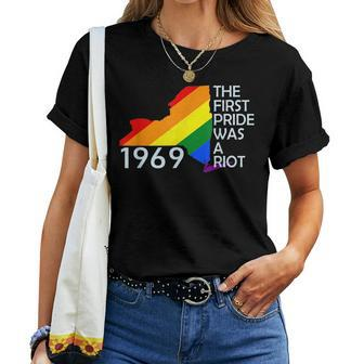 The First Pride Was A Riot 1969 Lgbtq Rainbow Gay Pride Nyc Women T-shirt | Mazezy