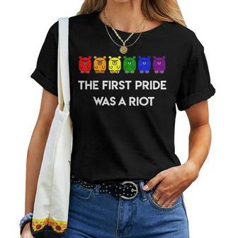 The First Pride Was A Riot Rainbow Bears Lgbt Gay Women T-shirt | Mazezy