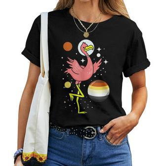 Flamingo Astronaut Gay Bear Pride Women T-shirt Crewneck | Mazezy