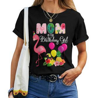 Flamingo Birthday Mom Of The Birthday Girl Flamingo Birthday Women T-shirt | Mazezy