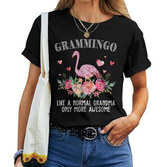 Flamingo Grammingo Like A Normal Grandma Grandma Women T-shirt - Seseable