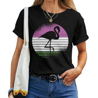 Flamingo Lgbt-Q Retro Vintage Bird Gender-Queer Pride Ally Pride Month s Women T-shirt